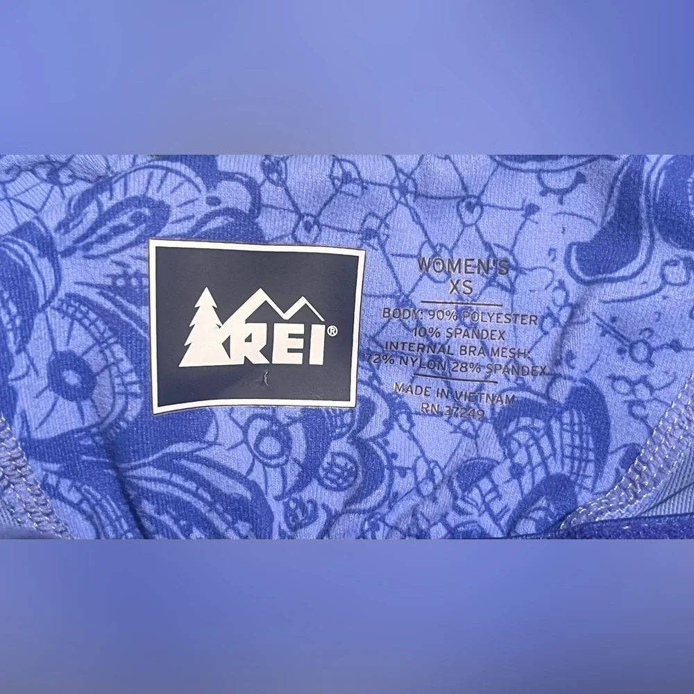 REI floral patterned periwinkle blue sleeveless tank top size XS EUC - Picture 3 of 6